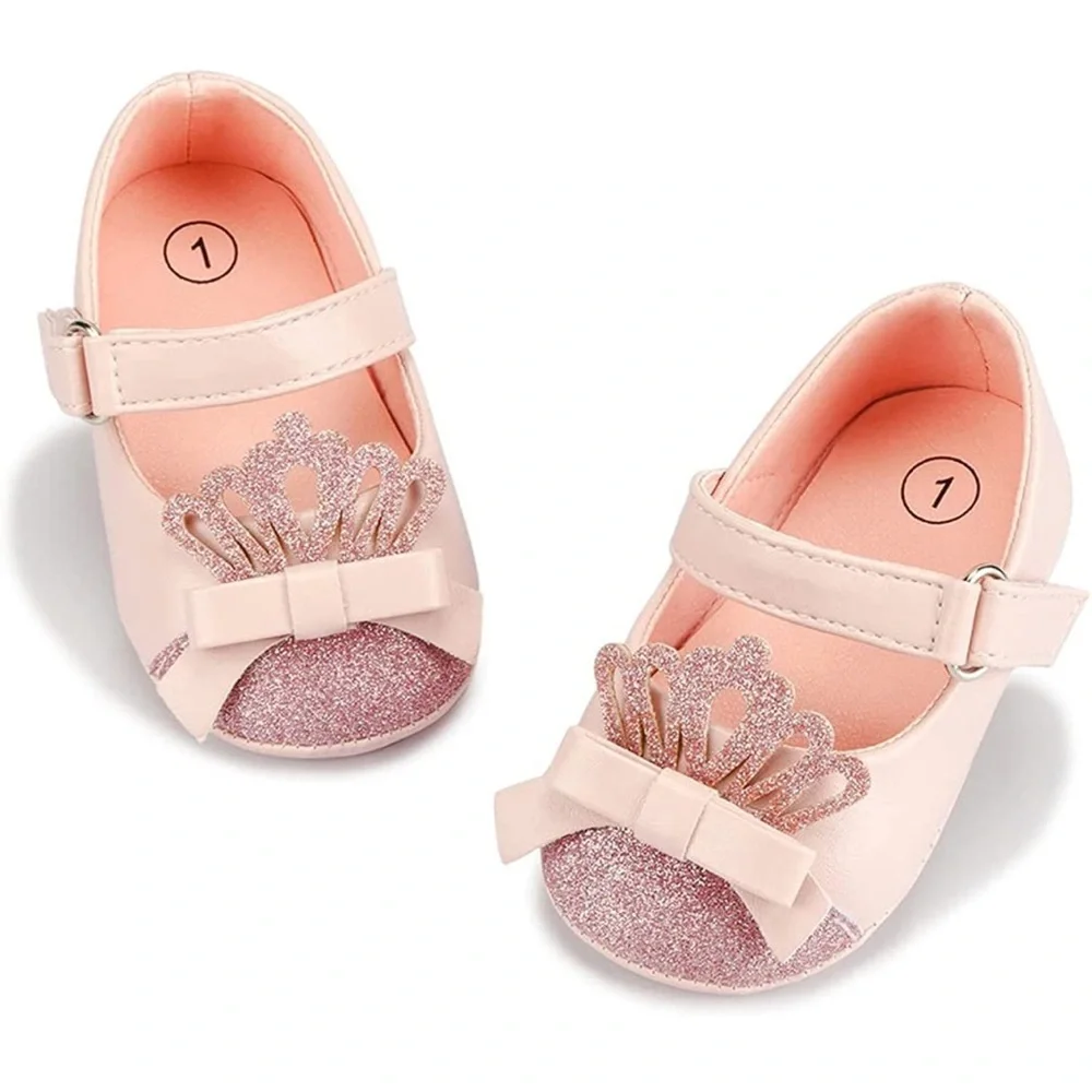 Meckior Infant Baby Girls Soft Sole Bowknot Princess Mary Jane Flats shoes